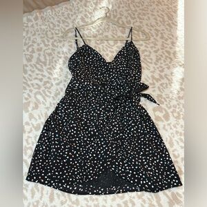 Polka dot wrap around dress
